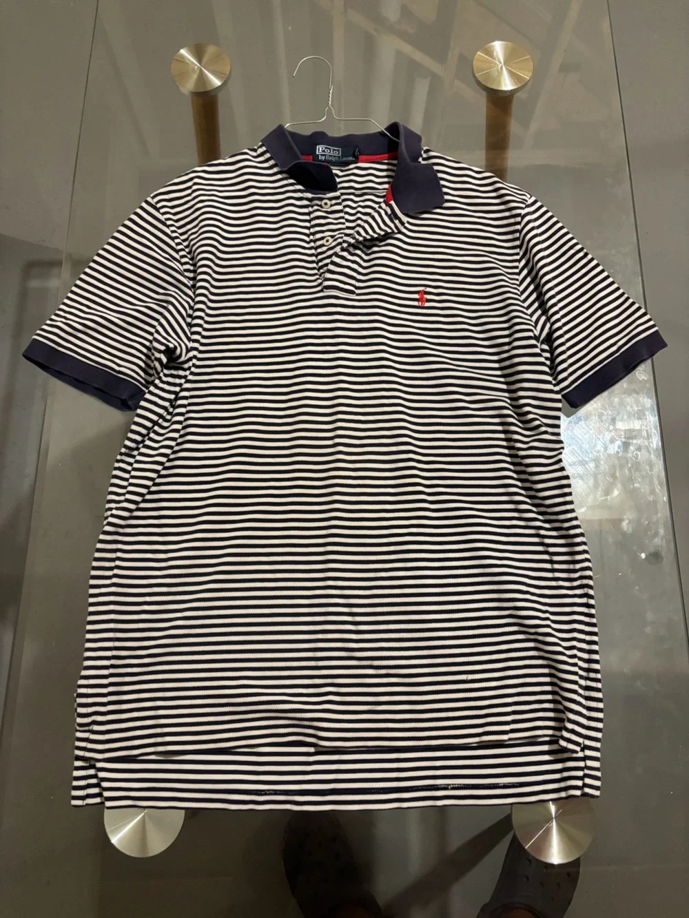 Ralph Lauren Navy and White Striped Polo